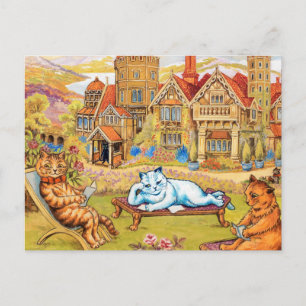 Katzen, die sich im Ground von Napsbury von Wain e Postkarte
