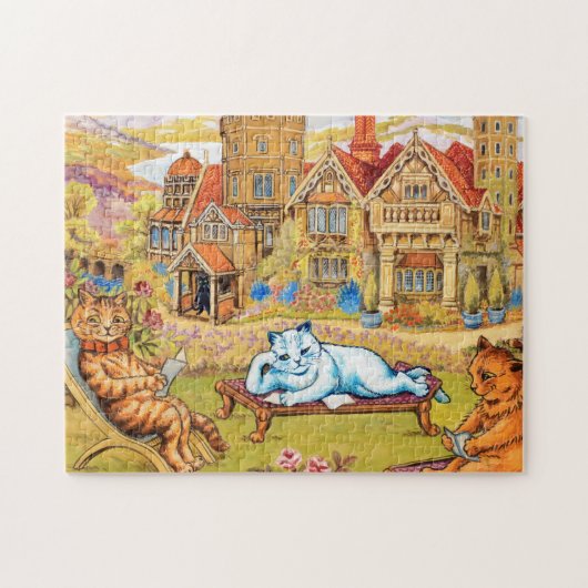 Katzen, die sich im Ground von Napsbury von Wain e Puzzle (Horizontal)