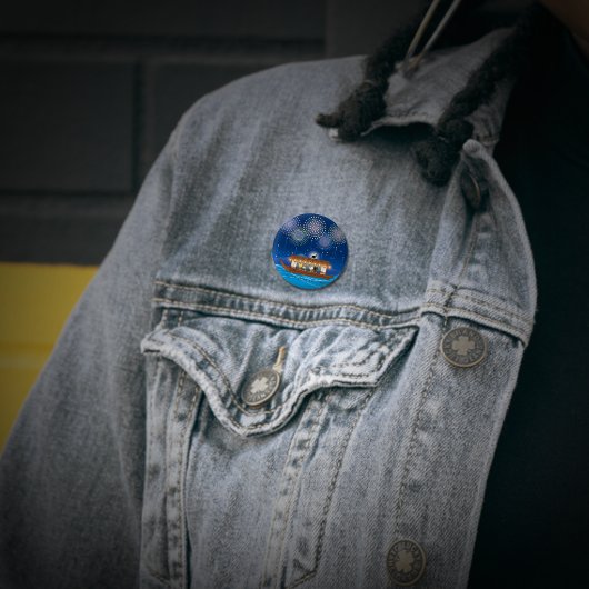 Katzen, die sich in Feuerwerken erfreuen, an Bord Button