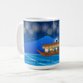 Katzen, die sich in Feuerwerken erfreuen, an Bord Kaffeetasse (Vorderseite Links)