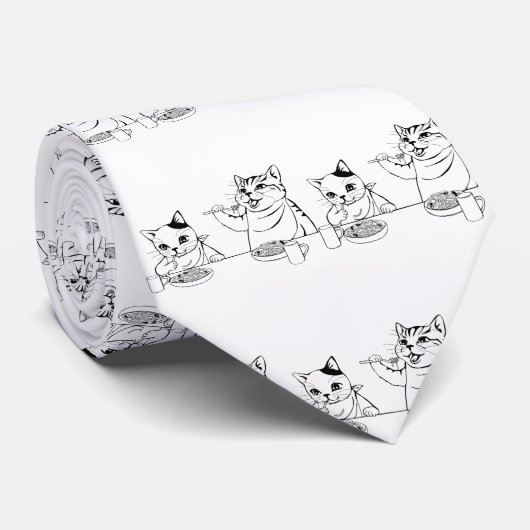 Katzen, die Spaghetti-niedliches absurdes lustiges Krawatte (Gerollt)