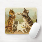 Katzen, die Vintage Illustration spielen Mousepad (Mit Mouse)