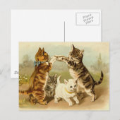 Katzen, die Vintage Illustration spielen Postkarte (Vorne/Hinten)