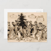 Katzen, die von Louis Wain Weihnachtsbaum schmücke Postkarte (Vorne/Hinten)
