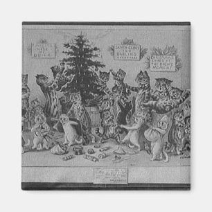 Katzen, die Weihnachtsbaum verzieren Magnet