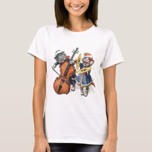 Katzen, die Weihnachtsmusik im Schnee spielen T-Shirt