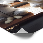 Katzen, die Yoga-Digitaldruck machen Poster (Ecke)