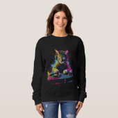 Katzen DJ Art Sweatshirt (Vorne ganz)