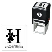 Katzen-Dog-Pfoten drucken über Single Erstnamenbuc Permastempel (Beispiel)