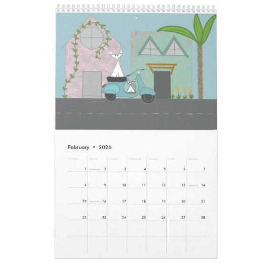 Katzen Doing Stuff 12 Monate Kalender (Feb 2026)