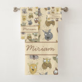 Katzen Doodle Badhandtuch Set (Insitu)