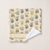 Katzen Doodle Badhandtuch Set (Waschlappen)