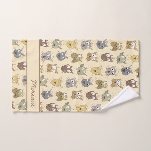 Katzen Doodle Badhandtuch Set (Handtuch)