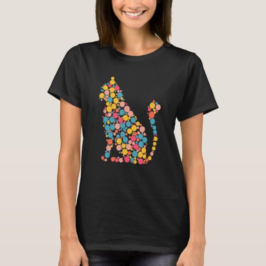 Katzen Dot Day International Dot Day Polka Dot T-Shirt (Vorderseite)
