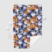 Katzen drucken Cartoon-Collage-Muster Golfhandtuch (Insitu)