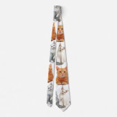 Katzen Druckmuster 01x4 Krawatte (Rückseite)