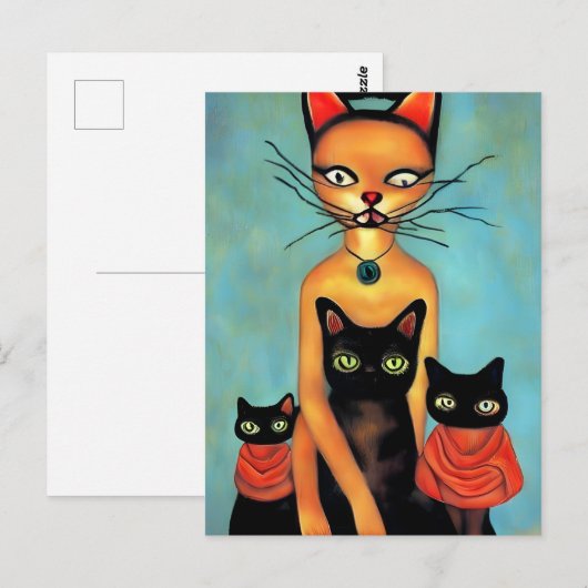 Katzen durch KI Postkarte (Vorne/Hinten)