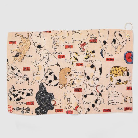 Katzen durch Utagawa Kuniyoshi Golfhandtuch (Horizontal)