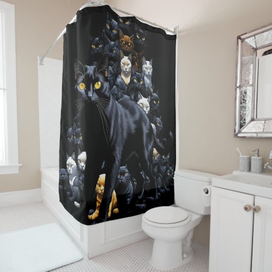 Katzen Duschvorhang (Beispiel)