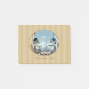 Katzen & Eiffelturm – Paris Freudennotizen 10 cm x Post-it Klebezettel