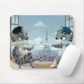 Katzen & Eiffelturm – Paris Mauspad (Mit Mouse)