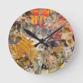 Katzen ein viel runde wanduhr