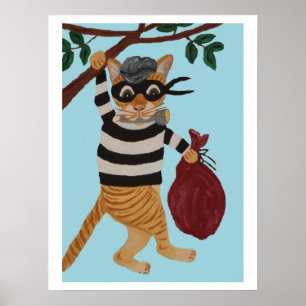Katzen Einbrecher Poster