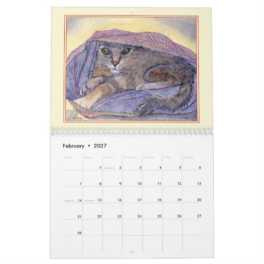 KATZEN! Eine Katze im Monat Kalender (Feb 2027)