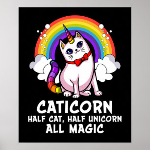 Katzen-Einhorn magisches Caticorn Poster