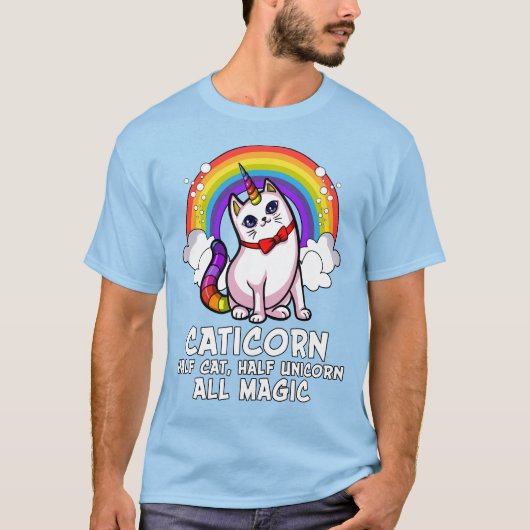 Katzen-Einhorn magisches Caticorn T-Shirt (Vorderseite)