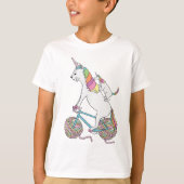 Katzen-Einhorn-ReitEinhorn-Katze, die Fahrrad T-Shirt (Vorderseite)