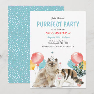 Katzen Einladung zum Geburtstag