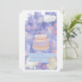 Katzen Einladung zum Geburtstag (Stehend Vorderseite)