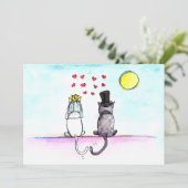 Katzen Einladung zur Hochzeit und Hochzeit am Baue (Stehend Vorderseite)