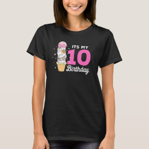 Katzen Eis Es ist meine 10. Geburtstagsfeier 10 J T-Shirt