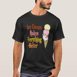 Katzen Eiscreme Macht Alles Besser Katze Schaufel T-Shirt