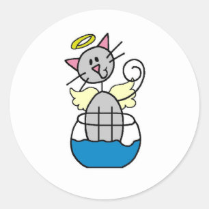 Katzen-Engel-Aufkleber Runder Aufkleber