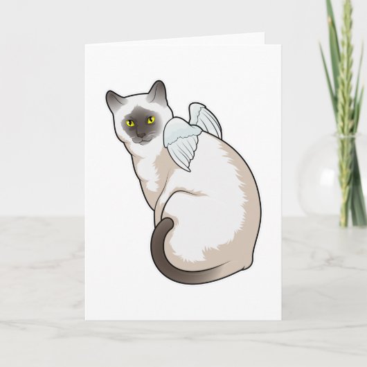 Katzen Engel Flügel Karte (Vorderseite)