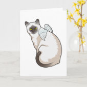 Katzen Engel Flügel Karte (Gelbe Blume)