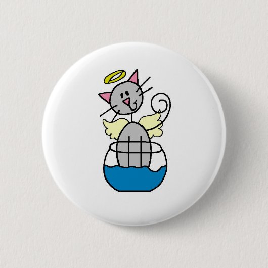 Katzen-Engel-Knopf Button (Vorderseite)