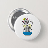Katzen-Engel-Knopf Button (Vorne & Hinten)