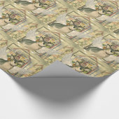 Katzen-Engels-gotische Kirche des Packpapier-| Geschenkpapier (Ecke)