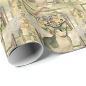 Katzen-Engels-gotische Kirche des Packpapier-| Geschenkpapier (Rolleneckpunkt)