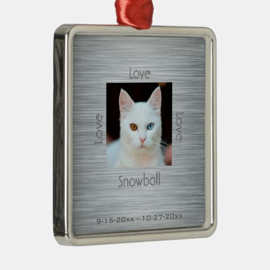 Katzen-ErinnerungsFoto-Liebe-Weihnachten Ornament Aus Metall (Rechts)