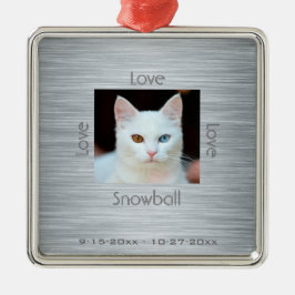 Katzen-ErinnerungsFoto-Liebe-Weihnachten Ornament Aus Metall