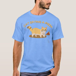 Katzen essen eine Pizza Funny Animes Essen Lover T-Shirt