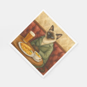 Katzen essen Fisch und Chips in London England Serviette (Ecke)