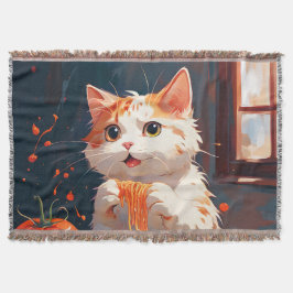 Katzen essen Spaghetti Decke