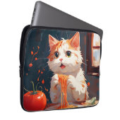 Katzen essen Spaghetti Laptopschutzhülle (Vorne Rechts)