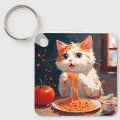 Katzen essen Spaghetti Schlüsselanhänger (Vorderseite)